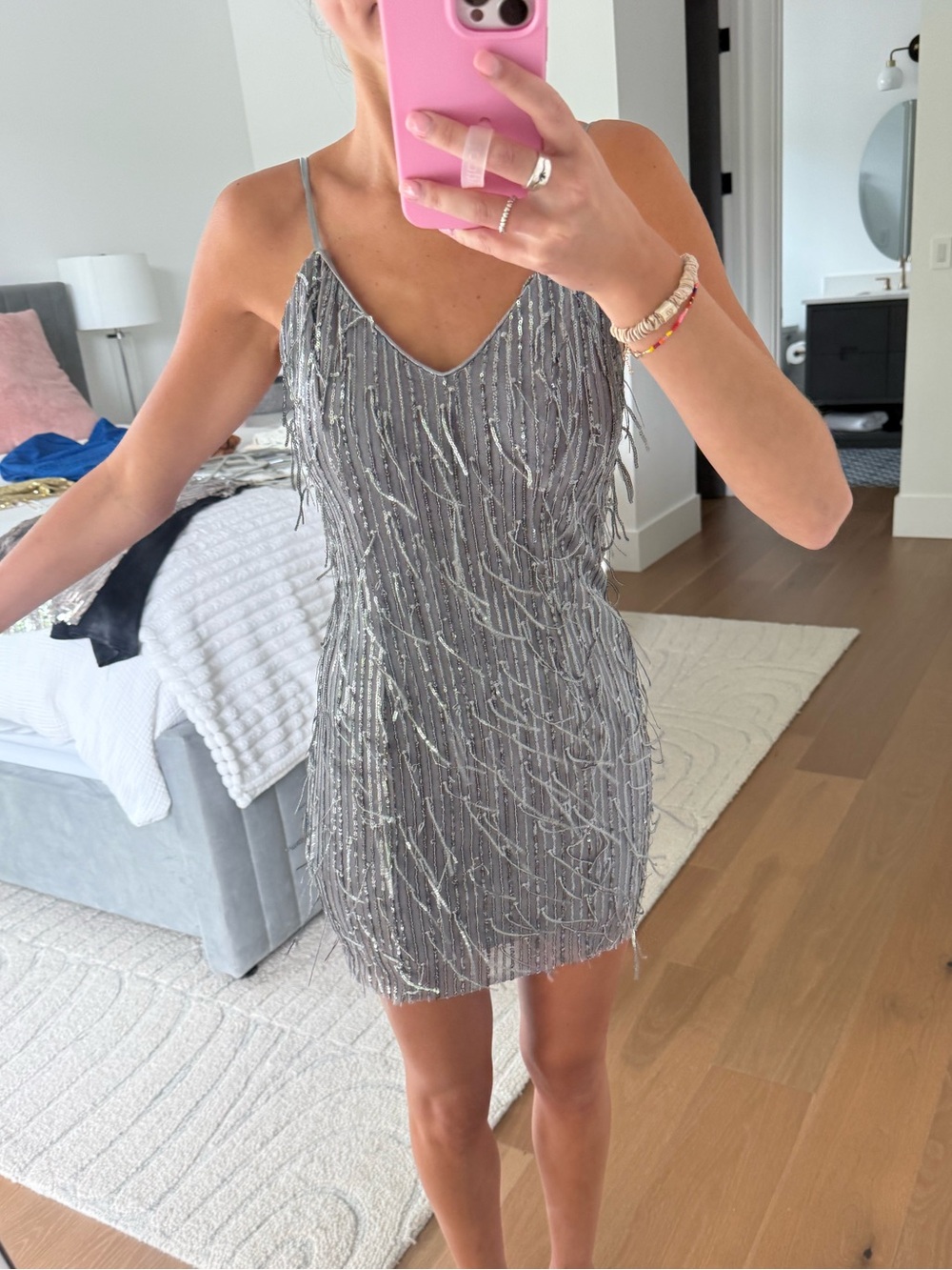 Lulus Fringe Sequin Mini Dress